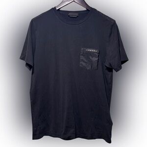 Prada Nylon Chest Pocket Logo T Shirt Men’s Size Medium Made In Romania